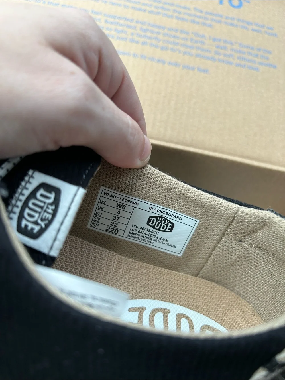 Hey Dude Women Wendy Slip-On Shoes in Black and Cream - Picture 4 of 4
